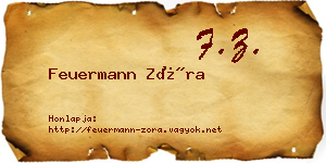 Feuermann Zóra névjegykártya